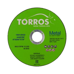 Круг отрезной TORROS 150x1.8x22.2